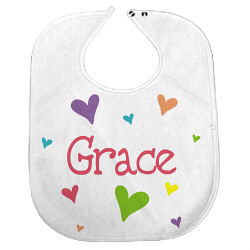 New Baby "She's All Heart" Personalized Bib